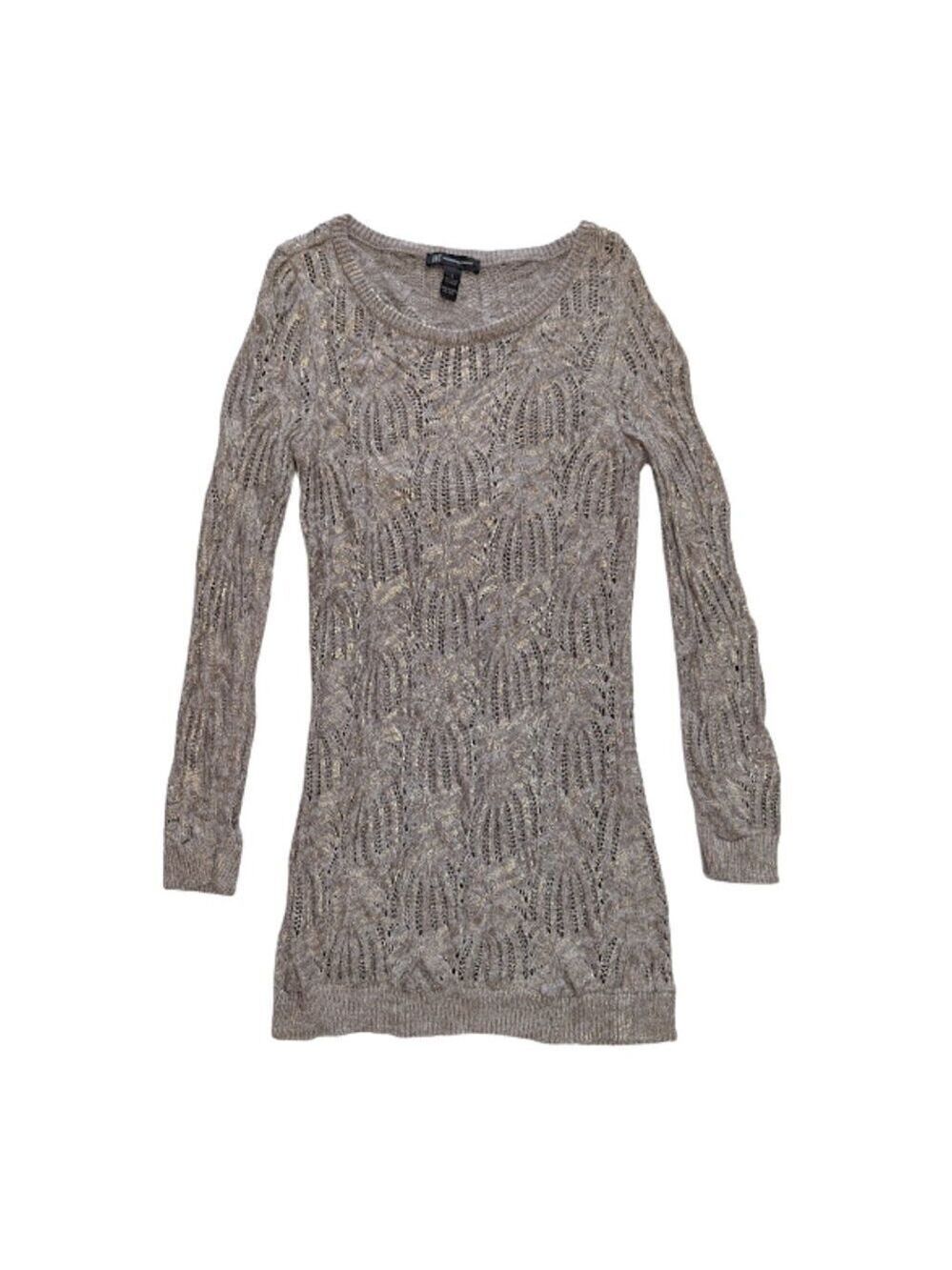 INC International Concepts Metallic Knit Sweater Dress | Size L